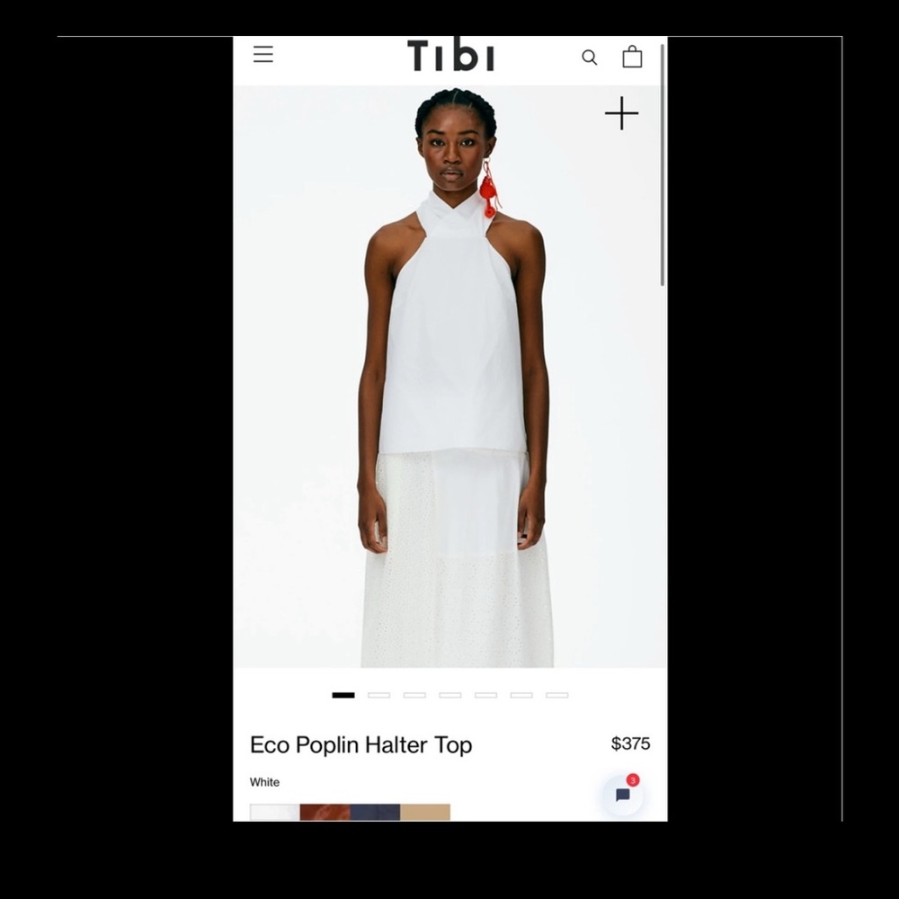 Tibi Eco Poplin Halter Top